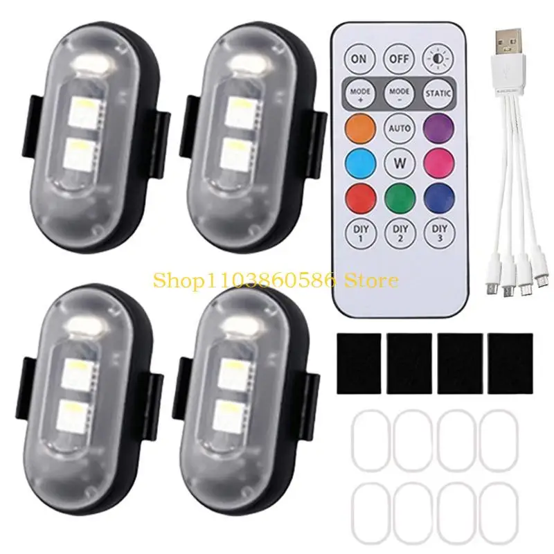 242A High Brightness Wireless LED Lights USB Rechargeable Waterproof LED Lights Simple Installation for Car Motorcycle Drones