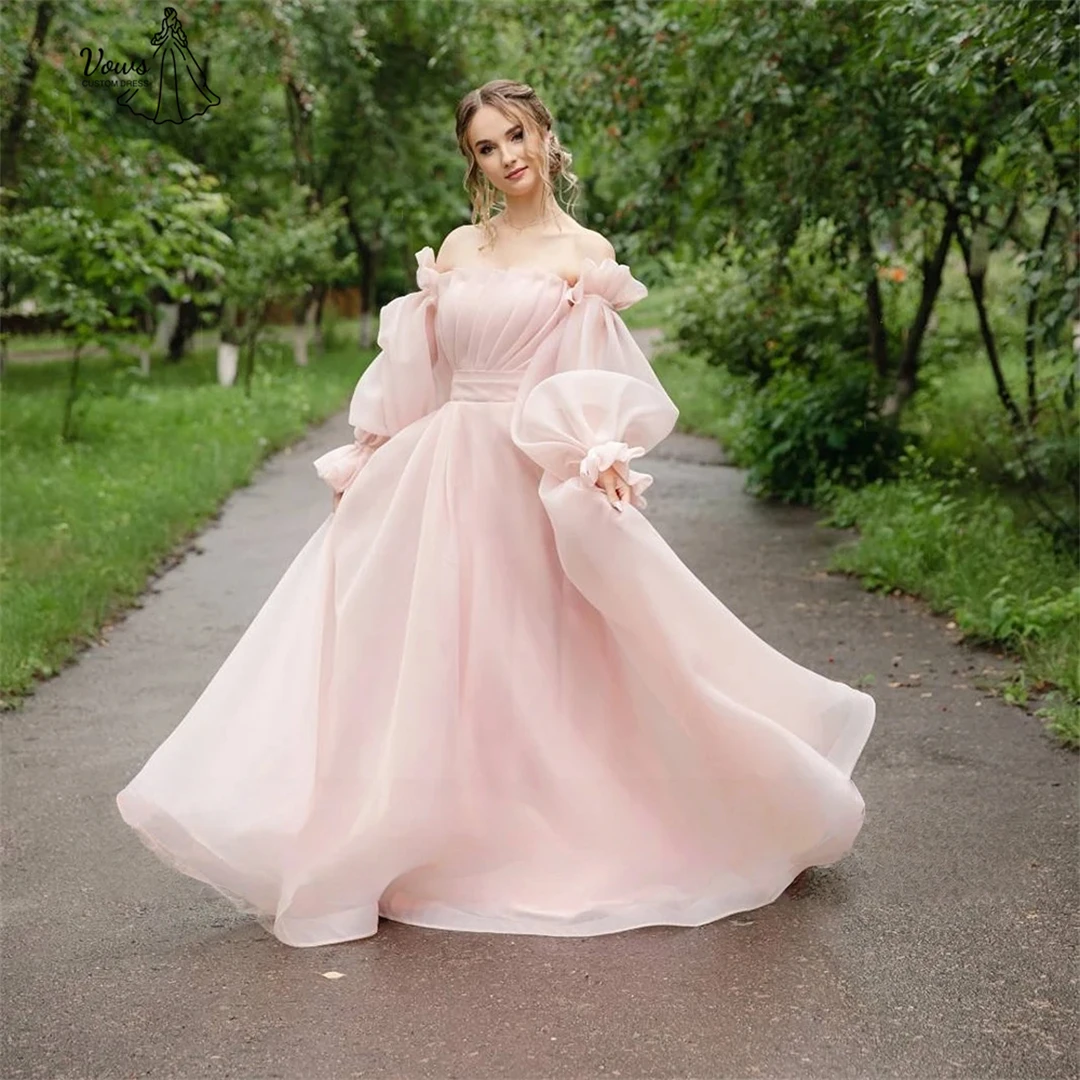 Vows Line A Women Evening Dress Woman Party Dress for Wedding Dresses Wedding Custom Made Off-shoulder Robe Soiree Elegant Gown