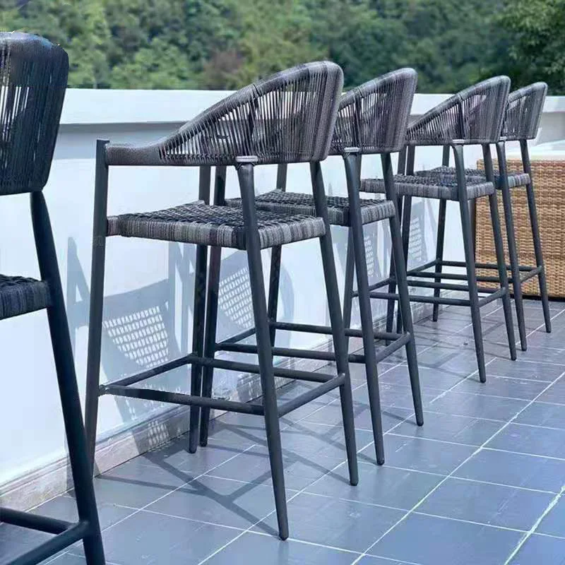 

Customizable Courtyard Home Outdoor Restaurant Cafe High Bar Chairs