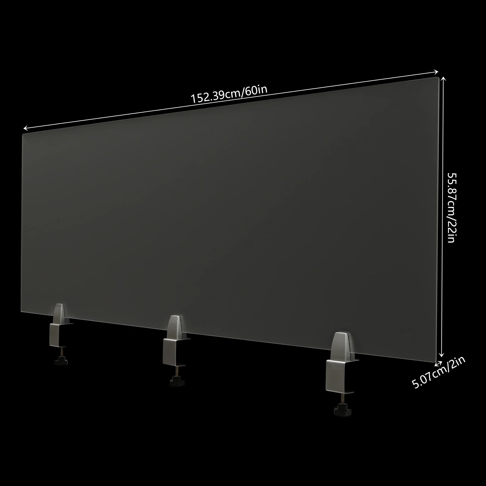 مقسم مكتب أكريليك مقاس 60 بوصة، شاشة خصوصية مثبتة على المشبك لمكعبات المكتب وفصل مساحة العمل
