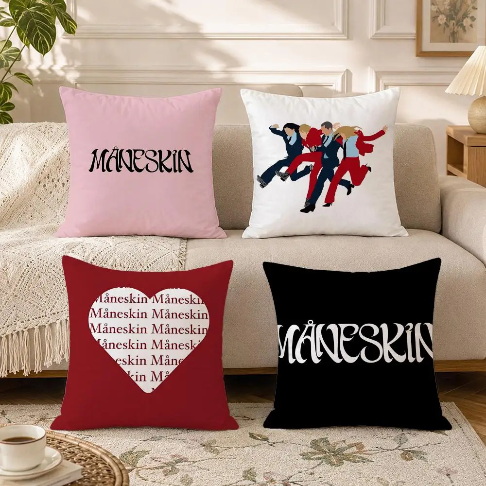 Band-ManeskinS Cushion Cover Soft Square Throw Pillow Covers Set for Sofa Bedroom Car Home Decoration