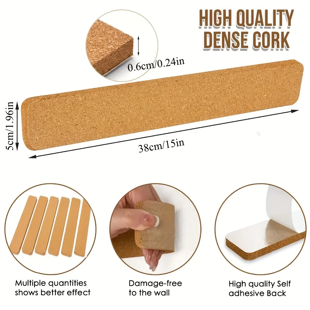 Long Cork Board Strips, Cork Felt, Bulletin Strips, Self-adhesive Cork Strips, Bulletin Board Message Board, Office Cork Strips