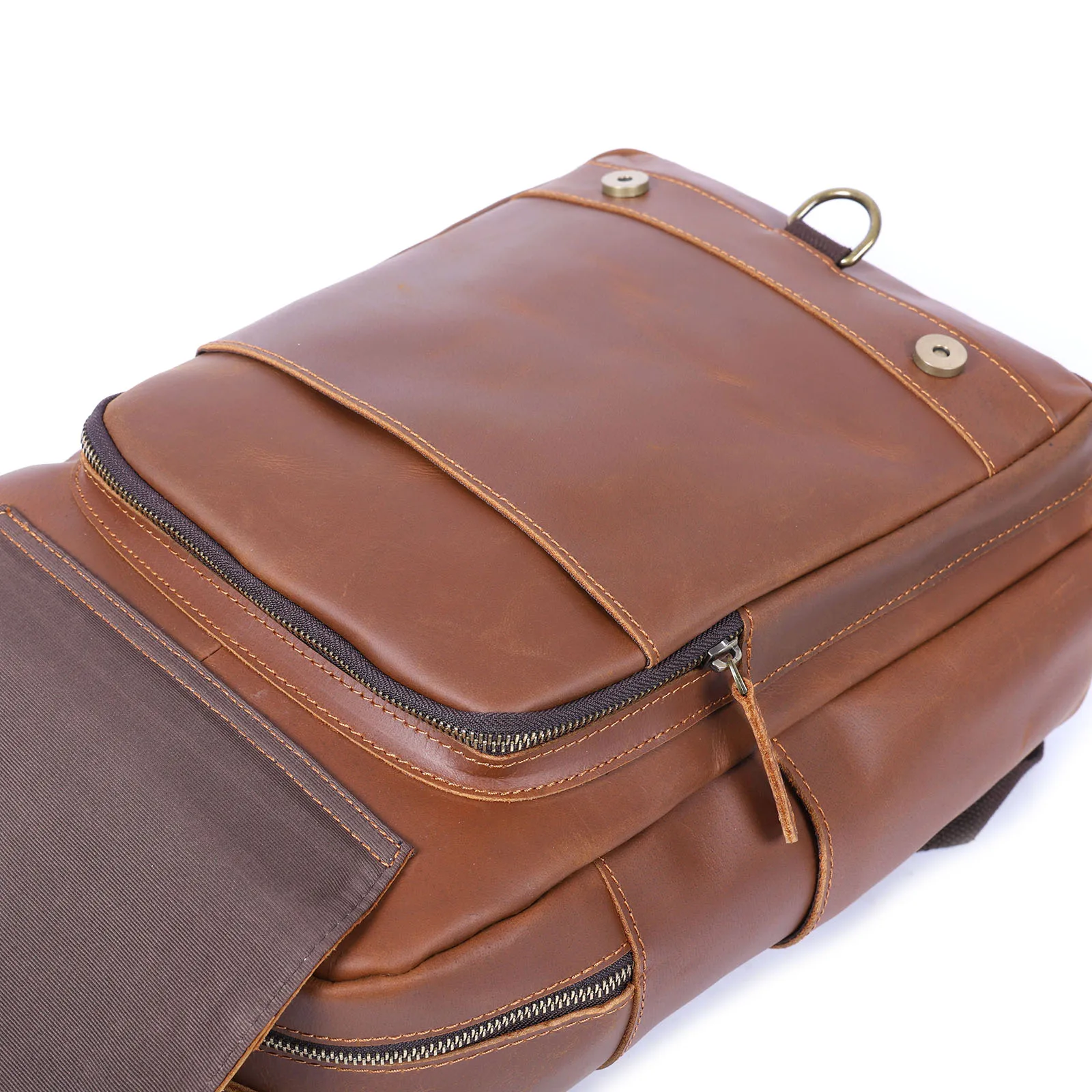 S.WORKER Vintage Echtleder-Rucksack Laptop-Tasche Crazy-Horse-Leder Schultasche Outdoor-Reise-Weekender-Schultertasche – Detail 22