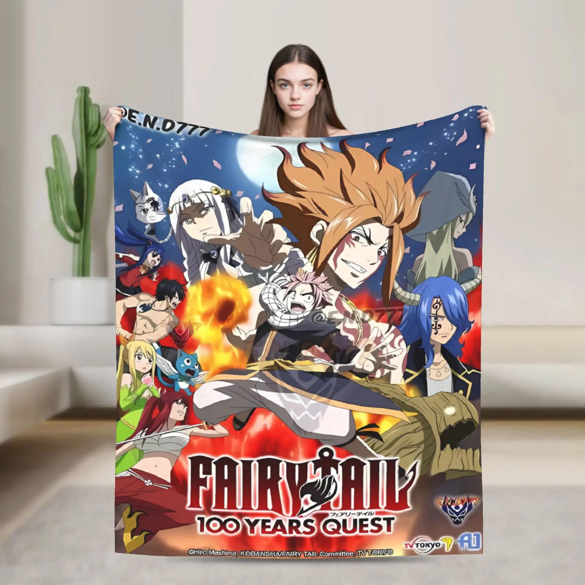 Dark Fairy Tail Villain Battle Soft Blankets  Travel Plush Throw Blanket Fluffy Couch Chair Flannel Bedspread Sofa Bed Cover