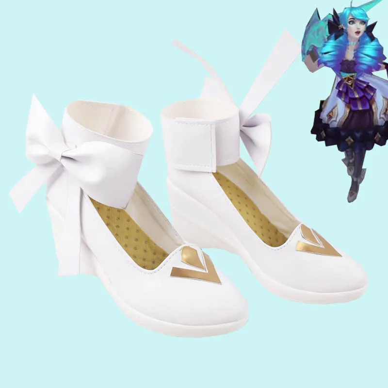 

Hot New Game Anime LOL Gwen White High Heel Cosplay Women Shoes Boots Props Halloween Party Accessories Customization