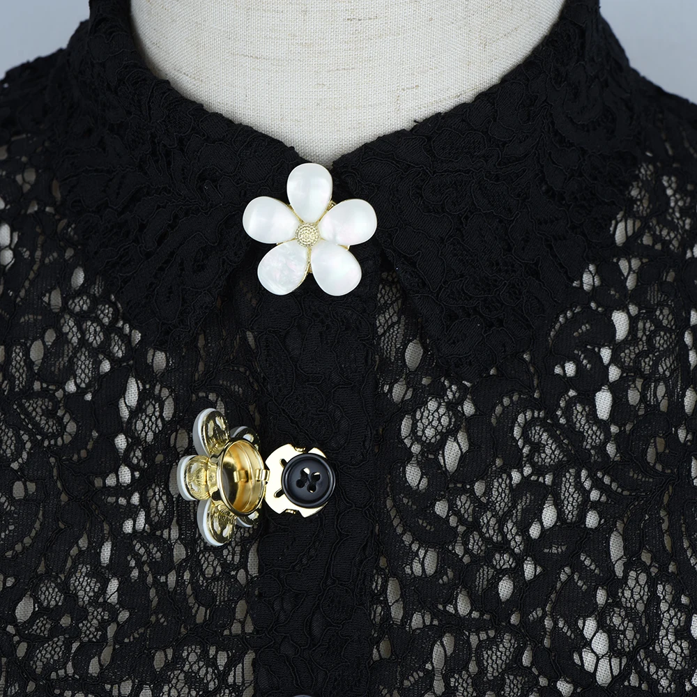 2pcs large Elegant Opal Floral Shirt Button Cover Cufflinks Button Pins for Ladies Clothing  Sleeve Buttons Accessories