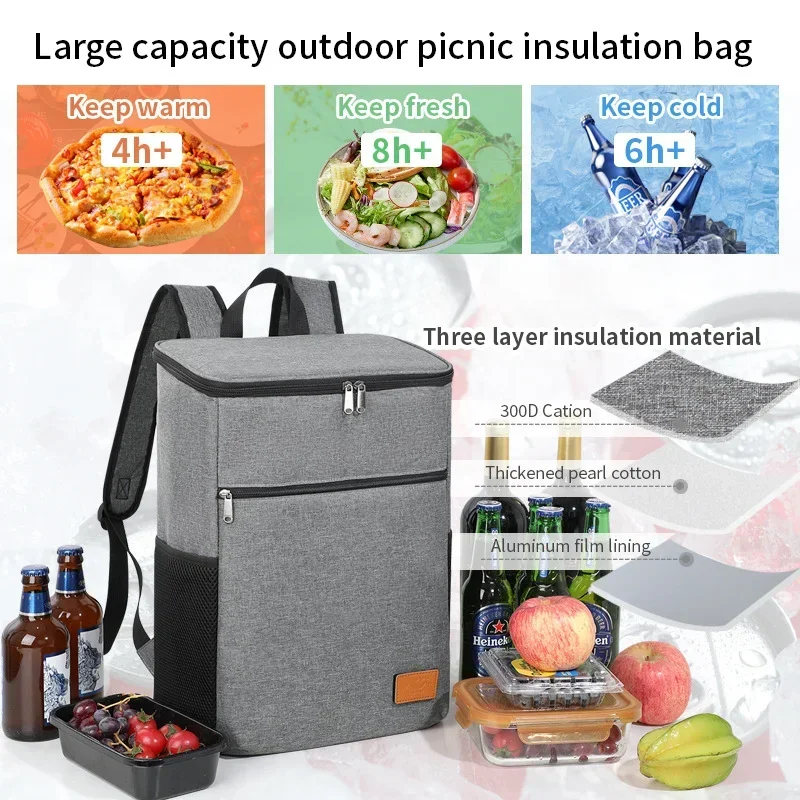 Outdoor Backpack Camping Cooler Bag Soft Large Thermal Backpack Insulated Bags Travel Beach Beer Leak-proof Food Storage Bag