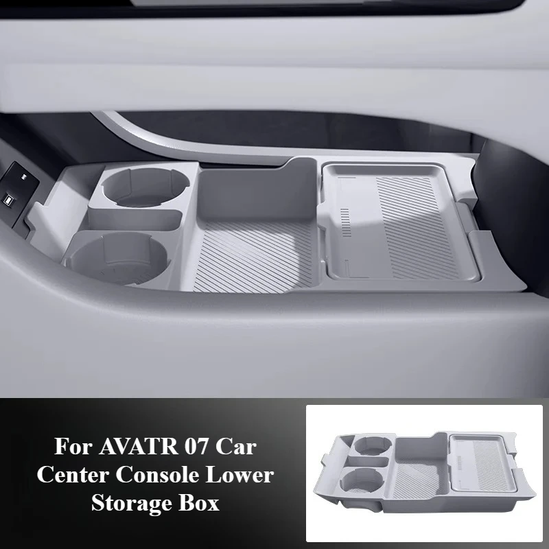 

For AVATR 07 Car Center Console Lower Storage Box Silicone Partition Storage Armrest Box Under Layer Organizer Case Accessories