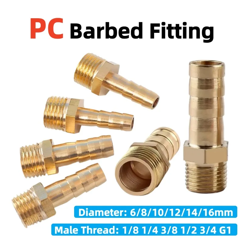 1Pcs Brass Straight Hose Barb Fitting Female Thread 1/8