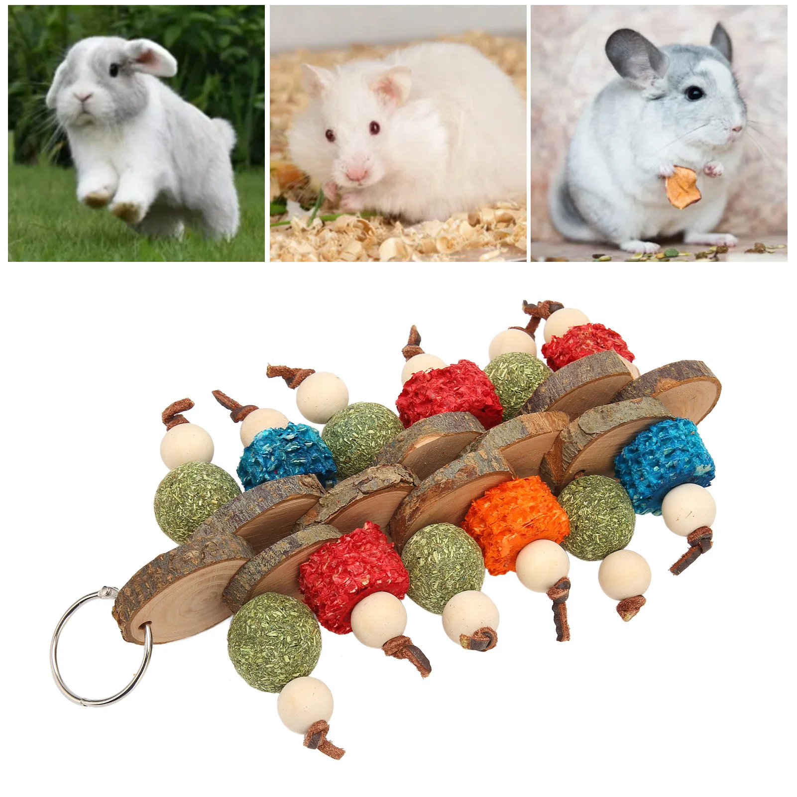 Bunny Cage Hanging Chew Toys Hand Crafted Multi Purpose Improves Digestion Rabbit Chew Toys For Teeth Grinding