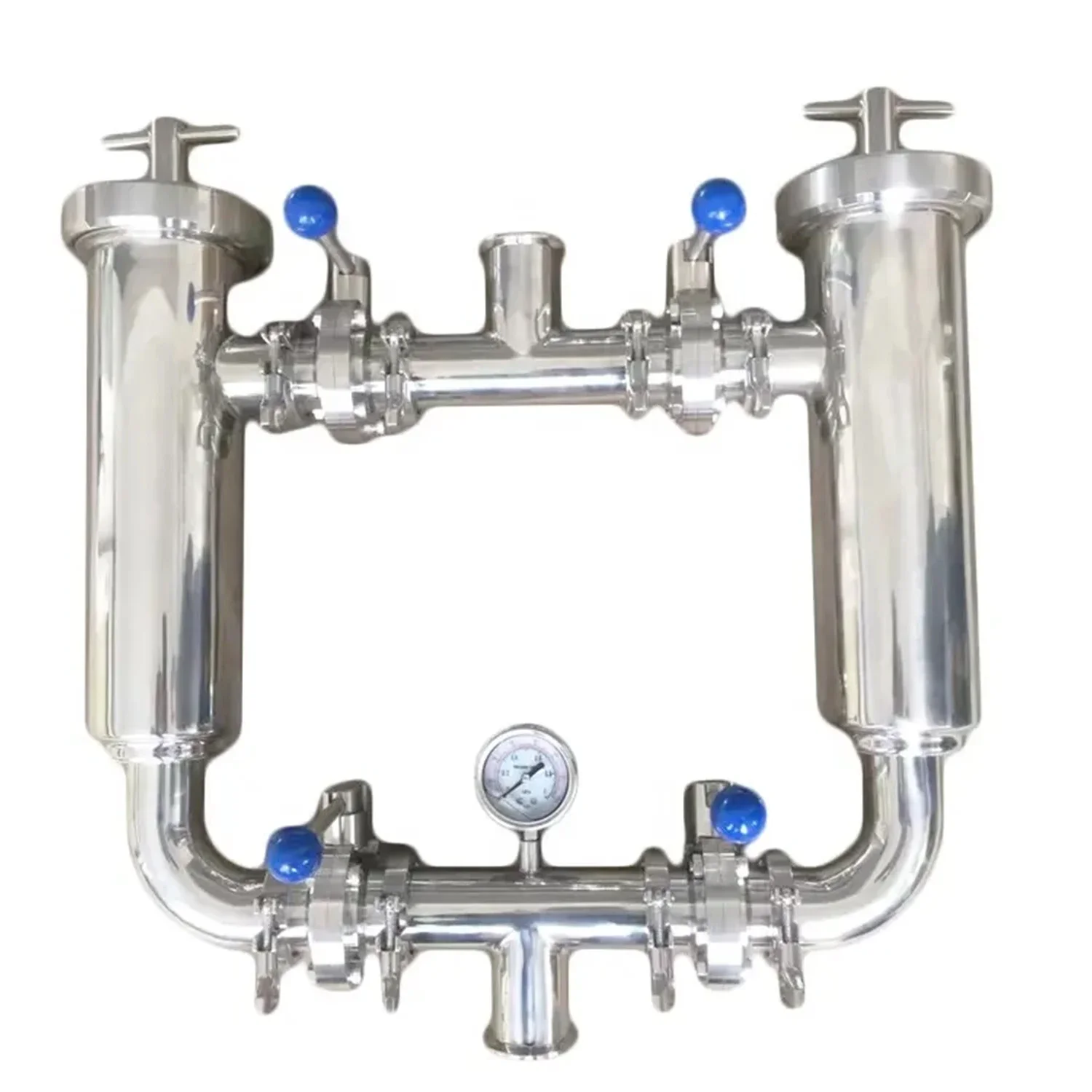 Hygienic Food grade stainless steel duplex basket strainer sanitary duplex filter