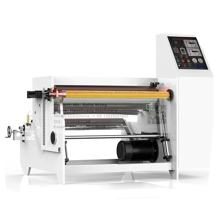 PET OPP CPP PE PS PVC Plastic Film Roll Slitting Rewinding Machine