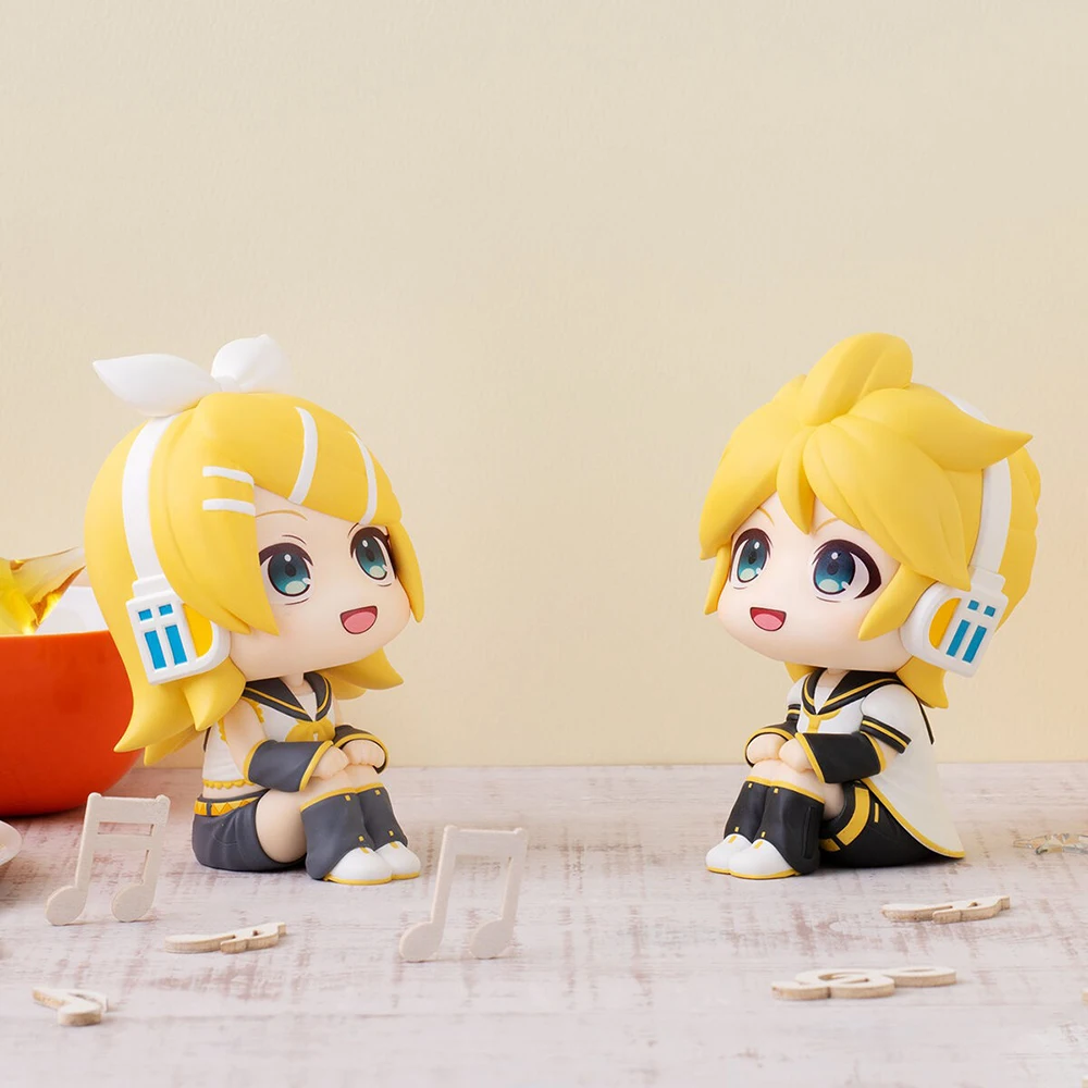 Original MegaHouse Look up Kagamine Rin Kagamine Len Actionfigur 11CM Q-Version Anime Peripheriegeräte Sammeln Sie Modell Cartoon Geschenk