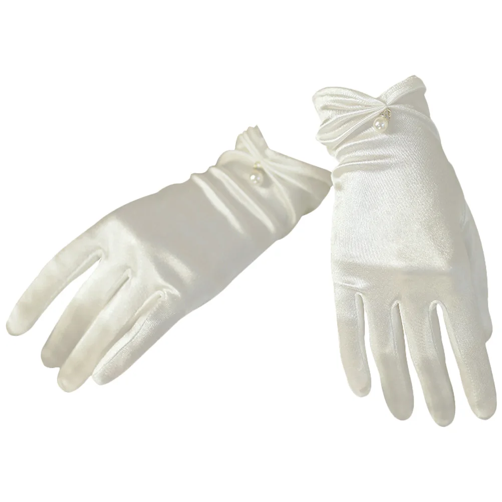 

Silk Gloves Bridal Dress Satin Evening Party Ceremonial Banquet Wedding Supply Decorative Gloves Elegant Accessories Functional