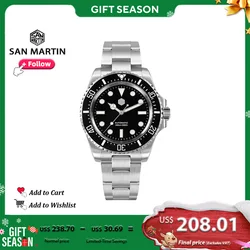 San Martin Luxury Men Diving Watch Business Ceramic Bezel NH35 Automatic Mechanical Watches for Man BGW-9 30Bar Luminous SN0111