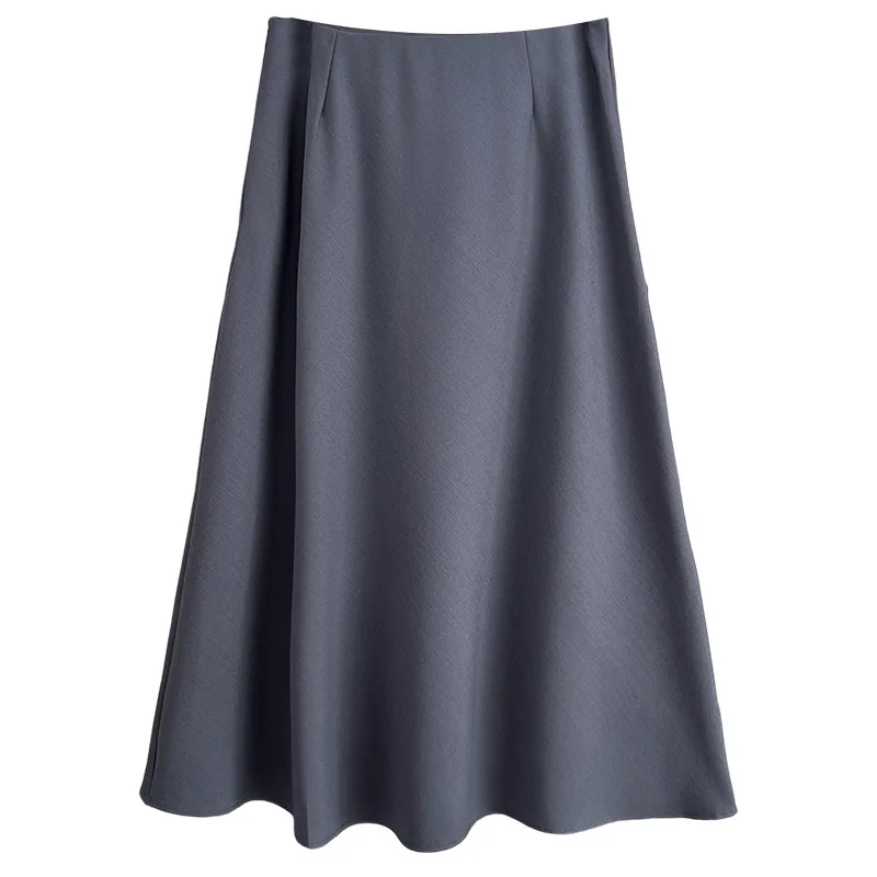 

XXXXL Fashion Plus Size Women's Skirts New Autumn Elegant Solid Color Casual Commuting A-Line Skirt