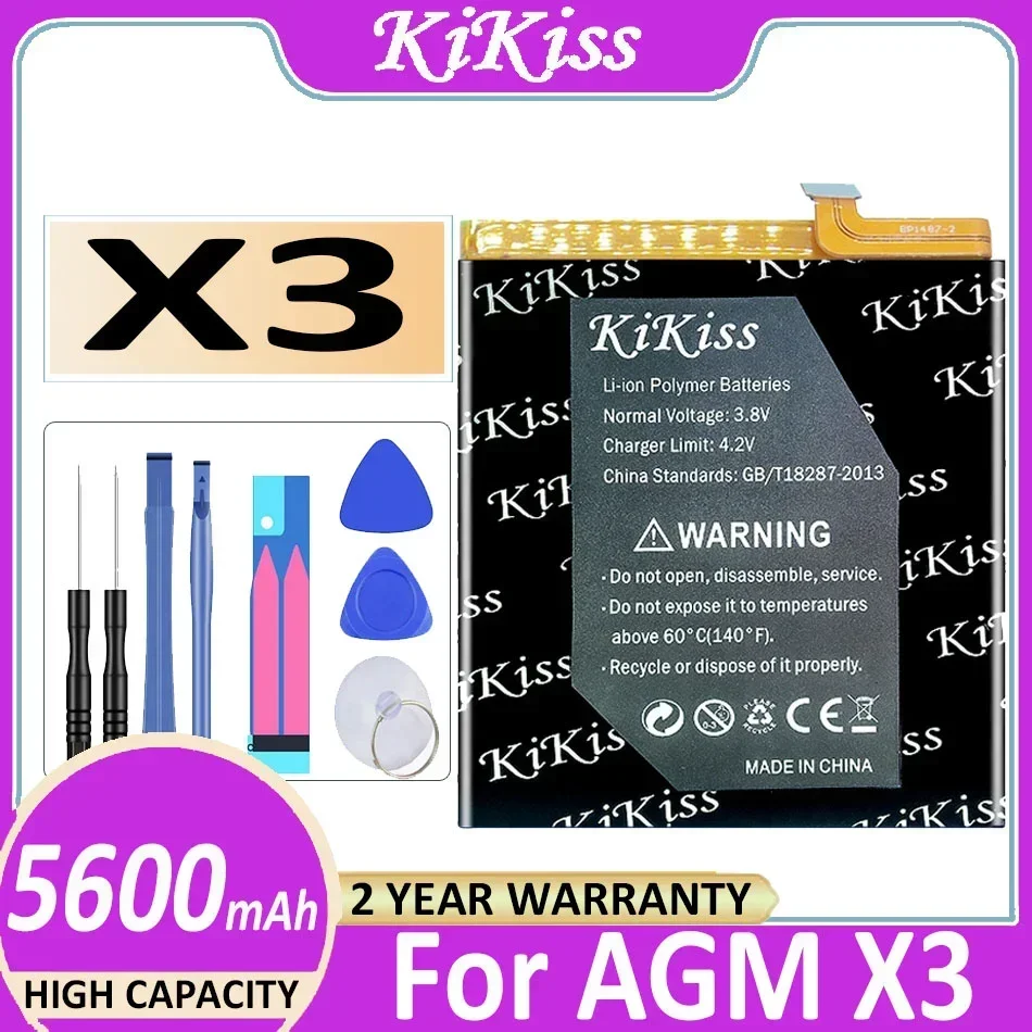 

Мощный аккумулятор KiKiss X 3 5600 мАч для AGM X3 Bateria