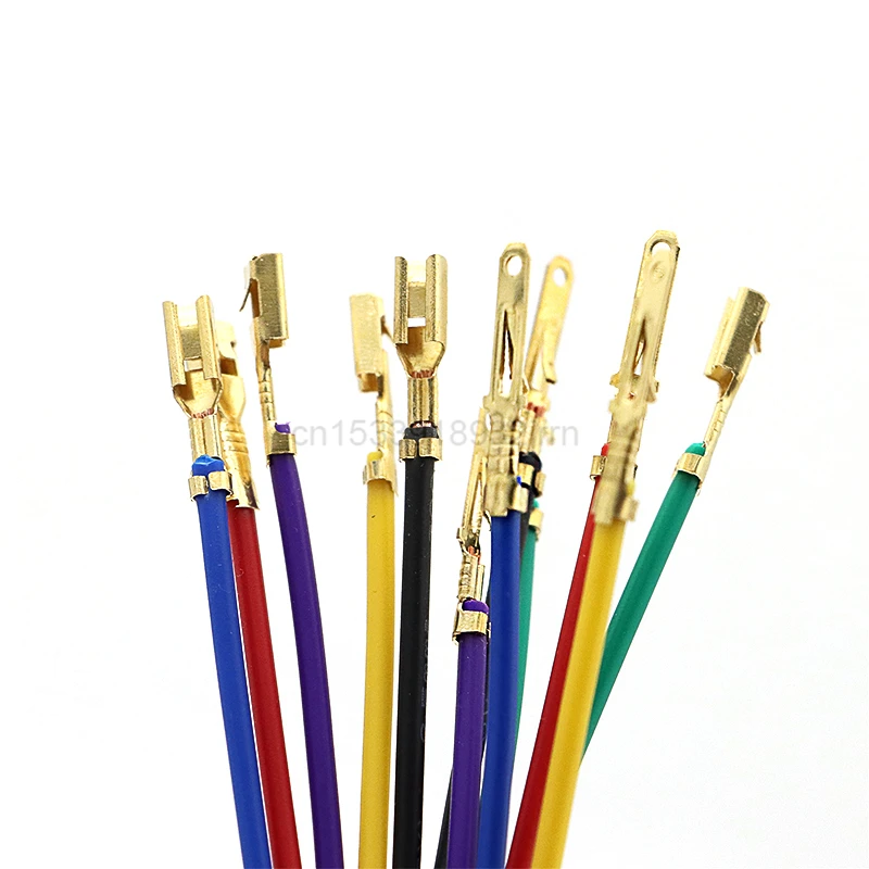 

10Pcs 2.8mm Automotive Crimp Terminal With 10cm Wire Male Female Spade Connector Brass Auto Splice Wire Terminals DJ611/621-E2.8