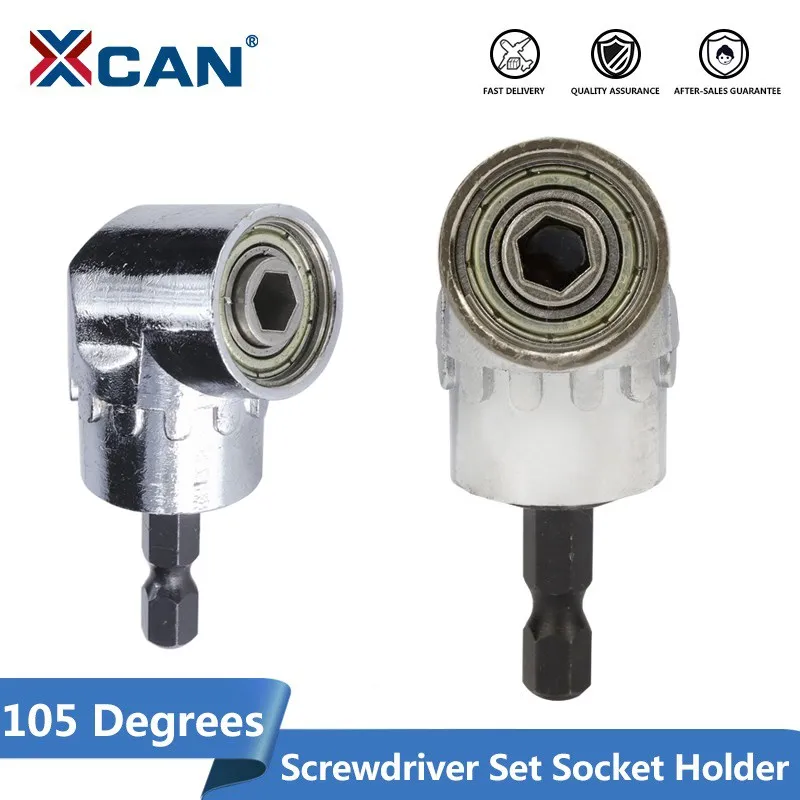 

XCAN Adapter Adjustable Bits 105 Degree Screwdriver Set Socket Holder Drill Bit Angle Screw Driver Tool 1/4'' Hex Bit Socket