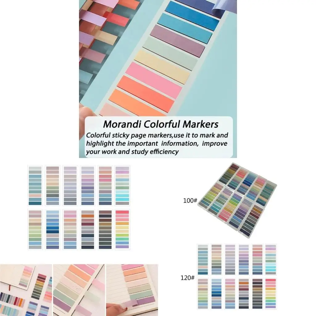  2400/2000Pcs Sticky Tabs,Sticky Index Tabs, Book Tabs, Page Markers Book Tabs for Notebooks, MultiColored Writable Tabs