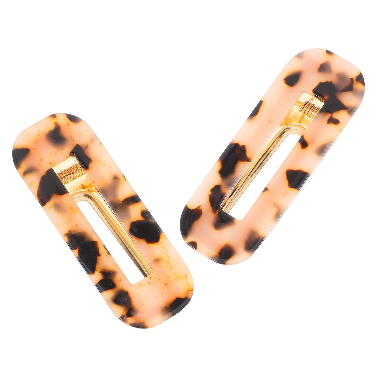 

2 pcs Leopard Clips Square Barrettes For Women Girls Acetic Acid Material Non-Slip Grip Hair Styling Tool Fashion Hair Accessory