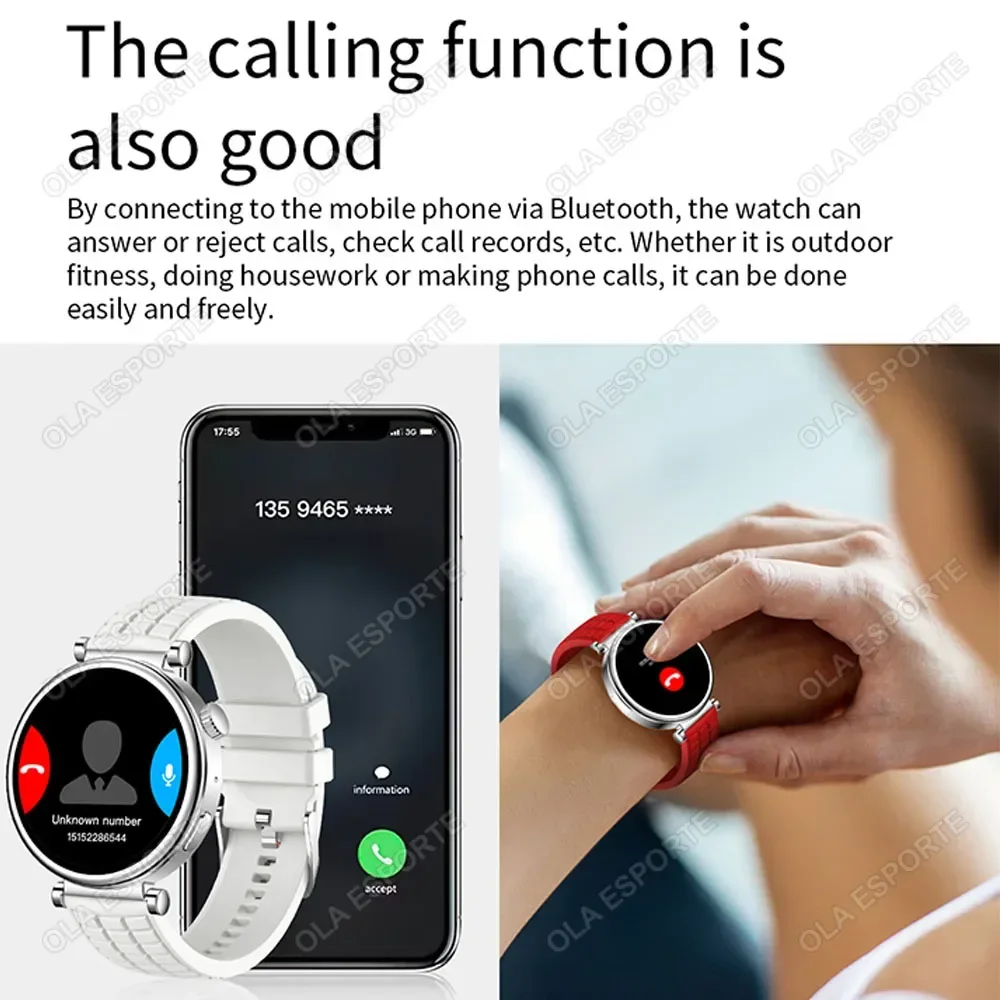 

Смарт-часы 2024 NFC 1,27-дюймовый AMOLED-экран Смарт-часы Монитор здоровья Женские 460 мАч Очень большая батарея Фитнес-часы для женщин