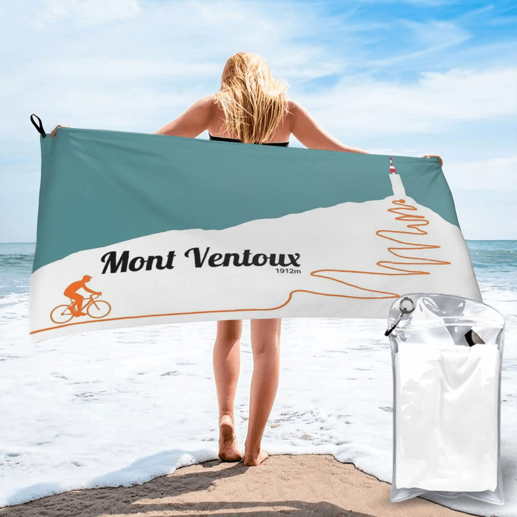 Mont Ventoux Cycling Artwork Beach Towel Soft Microfiber Quick Dry Absorbent Quick Towels For Yoga