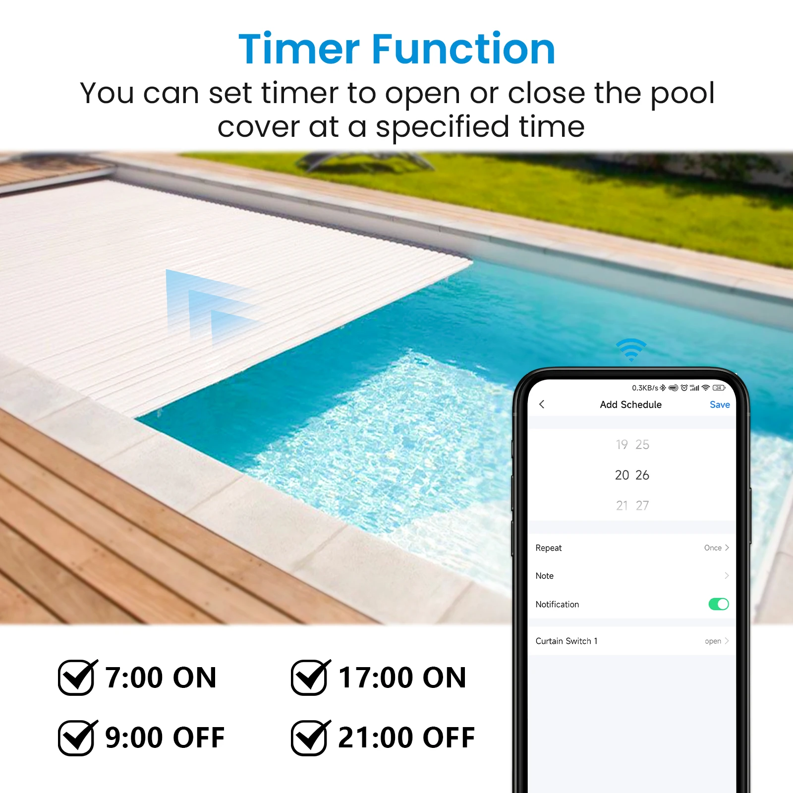 Tuya Smart Life WiFi cubierta de piscina módulo controlador de interruptor de Motor Compatible con AC y DC Control de voz a través de Google Home Alexa