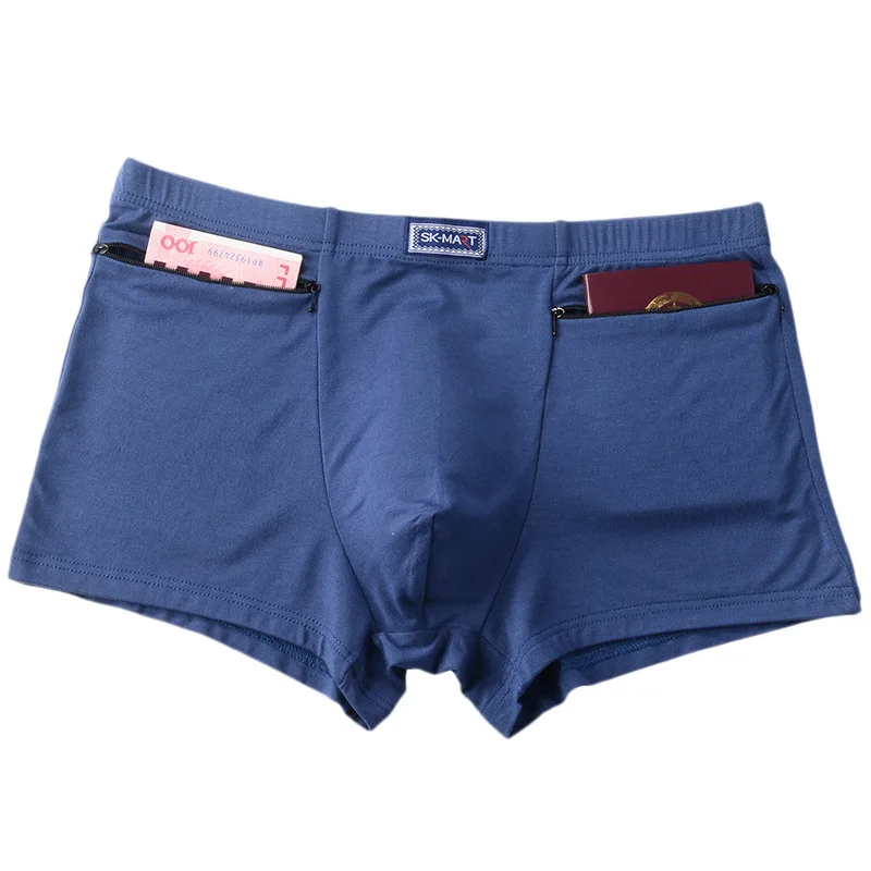 

Men's anti-theft underwear Modal zipper pocket four-season shorts elderly loose sports breathable pants wholesale