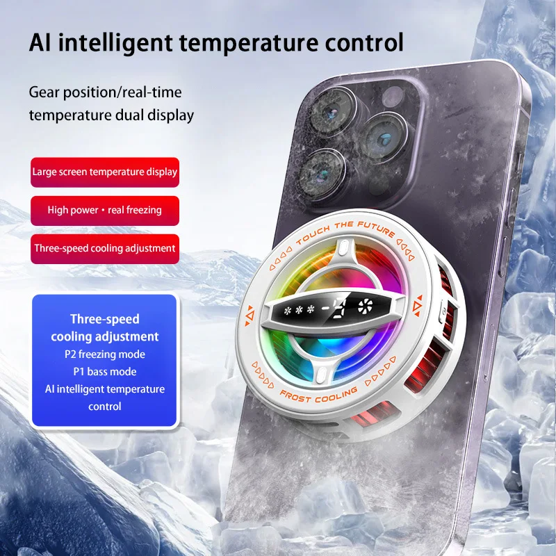 

XIAOMI Кулер для мобильного телефона Магнитный задний зажим 2-в-1 Игровой полупроводниковый охлаждающий кулер с цифровым дисплеем температуры охлаждения планшета