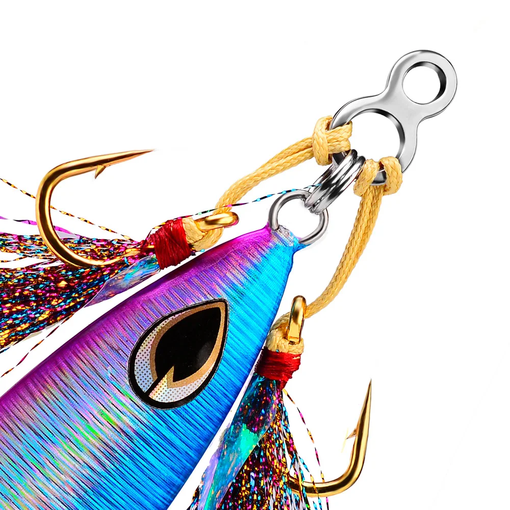 PROBEROS 20 قطعة ثمانية الشكل حلقة موصل الصيد كليب قارب من الفولاذ المقاوم للصدأ إغراء السحابة مقاطع الفضة