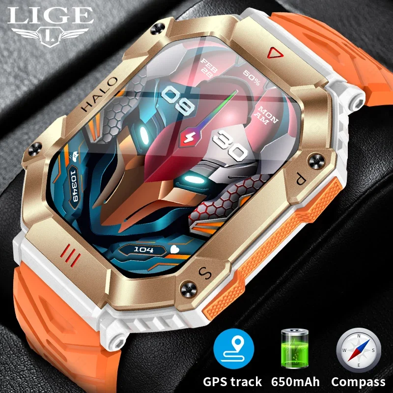 

Умные часы FOXBOX Military с компасом, измерением давления и высоты, GPS-трекингом, водонепроницаемые, с Bluetooth-вызовами, голосовым управлением AI, распродажа, мужские часы