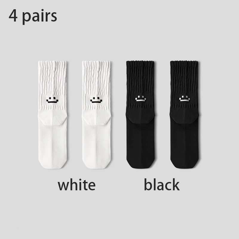 4 Paar Herren-Arbeitssocken aus Baumwolle, lange, atmungsaktive Knöchel-Crew-Socken, Freizeitsocken für Herren, Radsocken – Detail 11