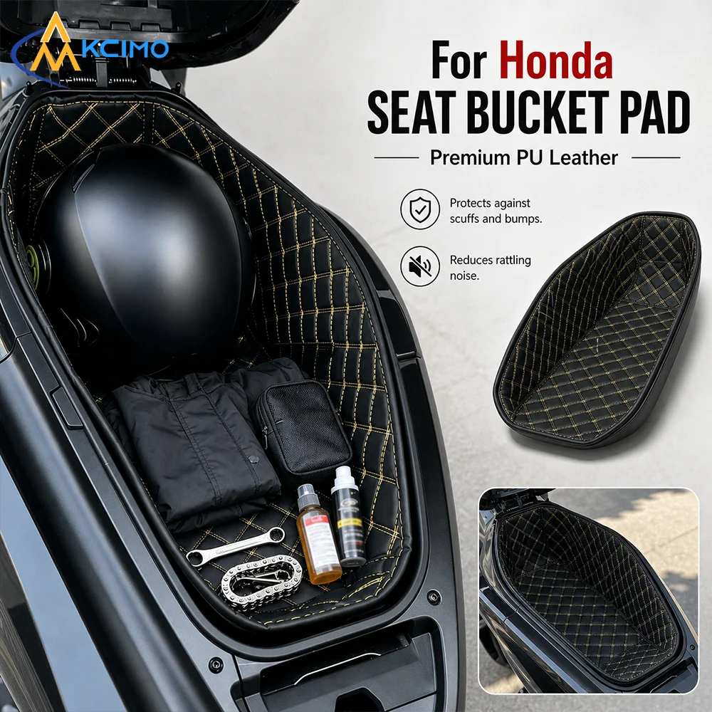 PU Leather Under Seat Storage Liner Mat, Shock Absorbing Anti-Rattle Bucket Pad For Honda PCX125 PCX150 PCX160 ADV150