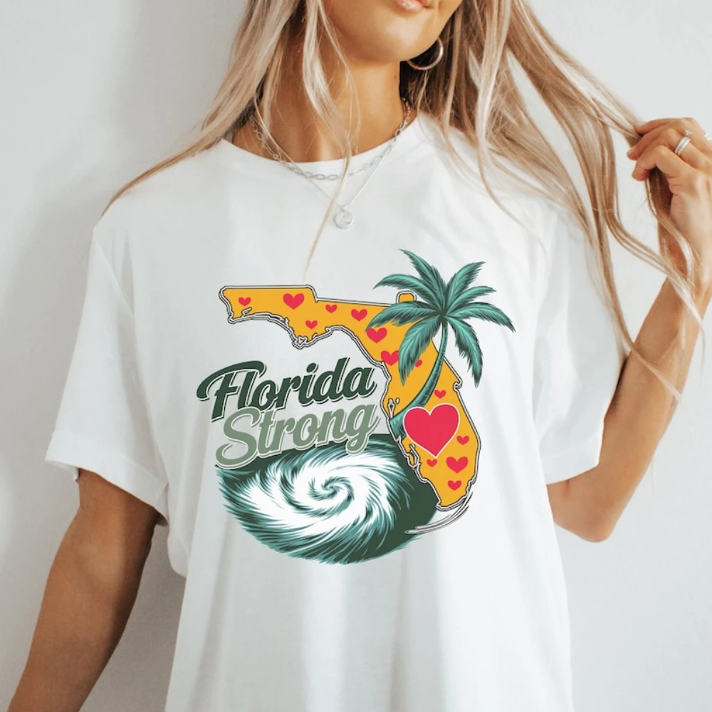 

Удобная индивидуальная футболка унисекс Florida Strong, футболка Hurricane Milton Helene Survivor, топы Florida Pride Storm Survivor