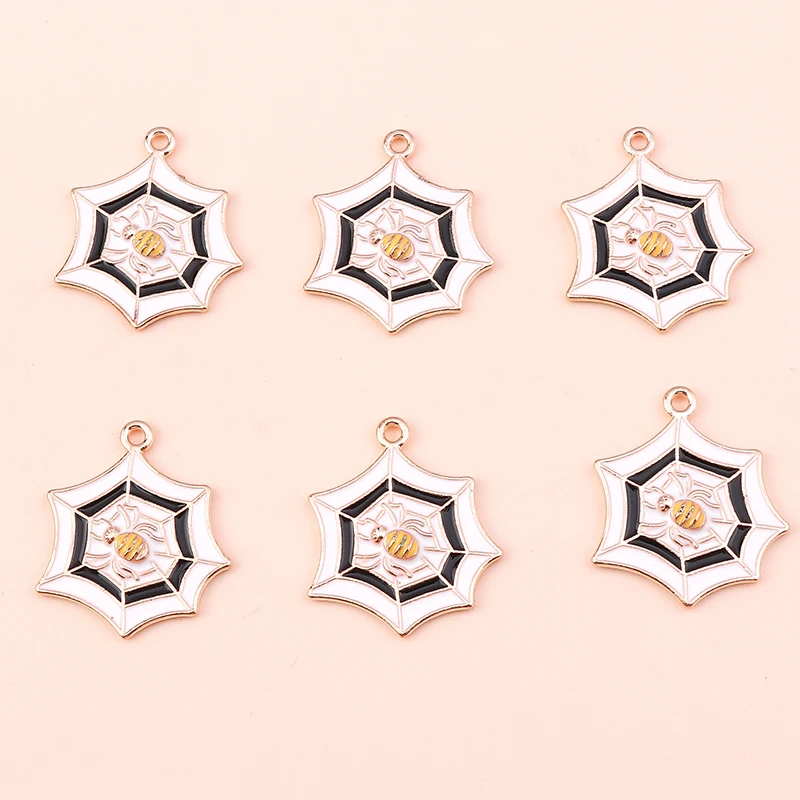 10pcs/lot Mix Enamel Halloween Ghost Pumpkin Bat Charms Pendants for Jewelry Making Women Fashion Earrings Necklaces Crafts Gift