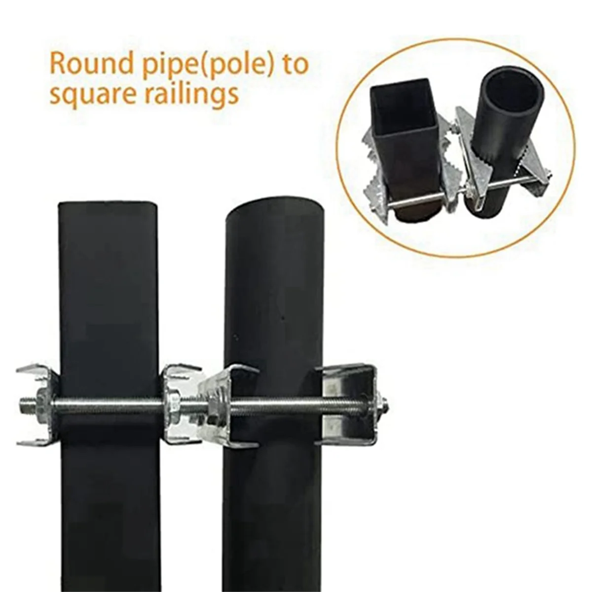 ABJZ Double Antenna Mast Clamp V Jaw Block with Bolts Mast to Mast Clamp,Patio Umbrella Holder Heavy Duty Pole to Pole