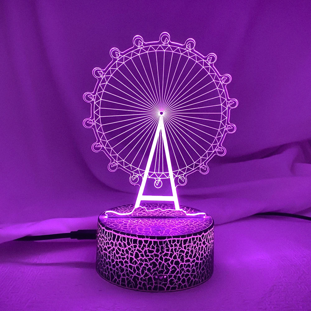 

Newest Kid Light Night 3D LED Night Light Creative Table Bedside Lamp Romantic Ferris wheel light Kids Gril Home Decoration Gift