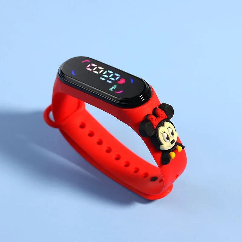 Jam tangan anak perempuan, jam tangan anak perempuan, boneka Spiderman, LED sentuh, gelang elektronik, jam tangan anak-anak, anti air