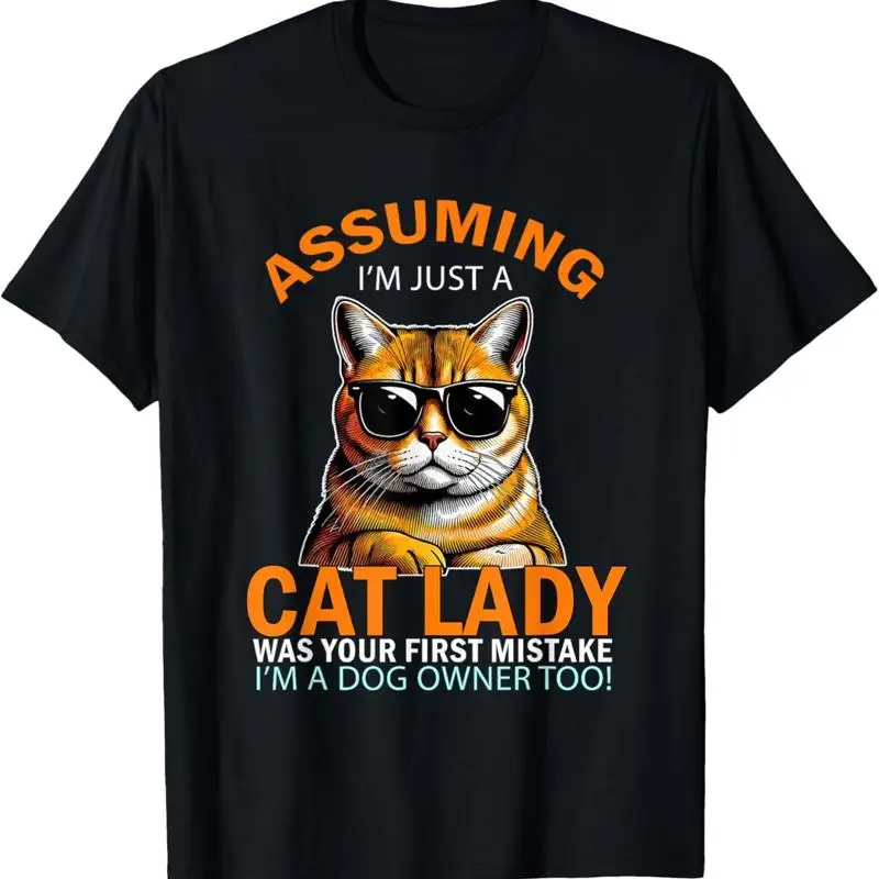 

Assuming I'M Just Cat Lady Orange And Dog Owner T Shirt