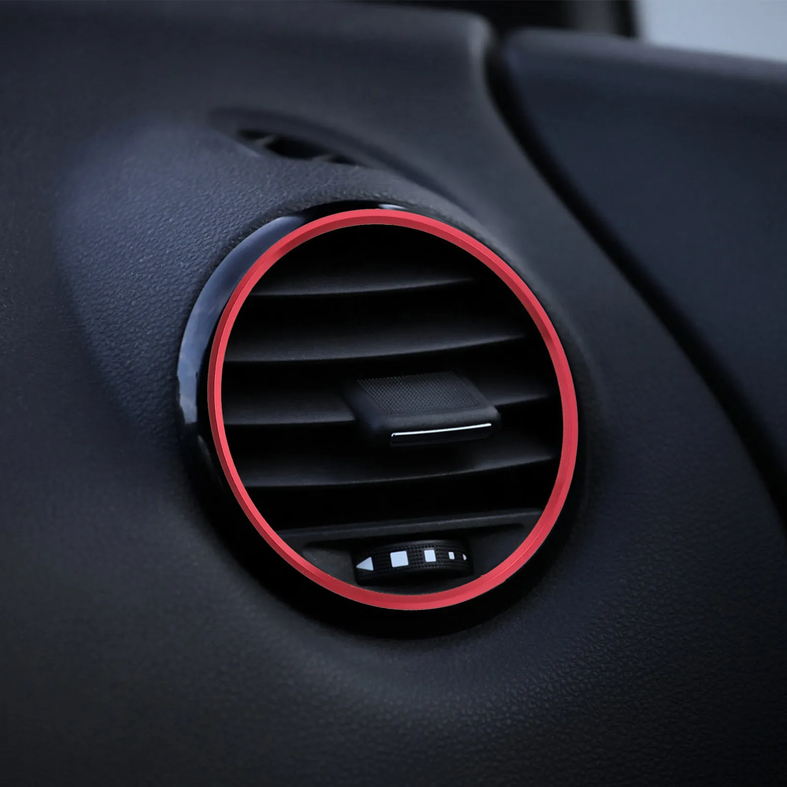 

5Pcs Car Air Conditioning Vent Ring Premium Metal Vent Cover Fade Resistant Easy Install Modern Interior