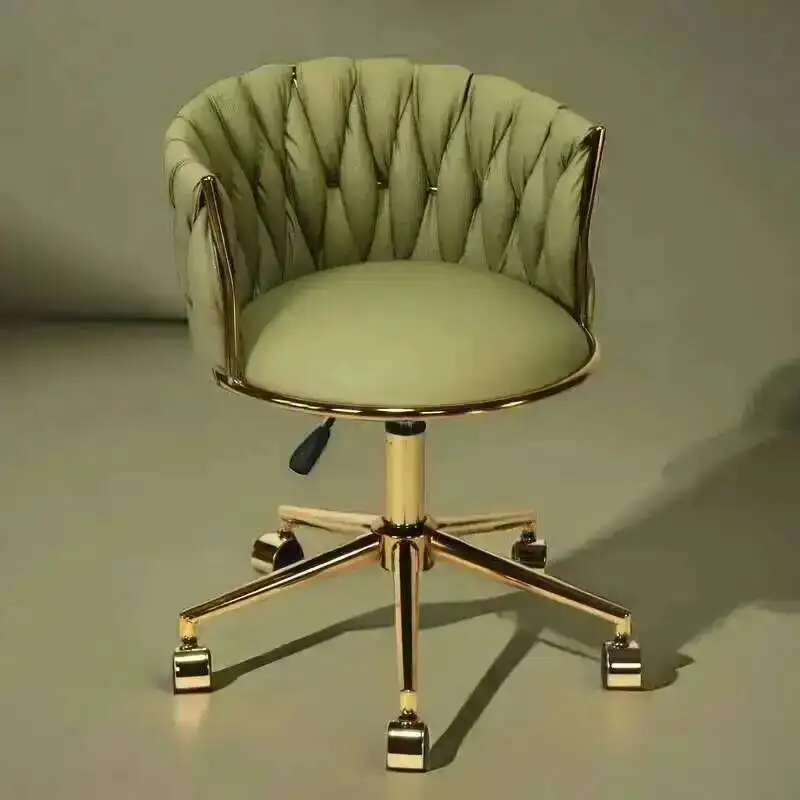 

Stool Makeup Light Dressing Chair Luxury Bedroom Home Fabric Dressing Table Chair Gold Nail Chair Computer Desk and Chairs