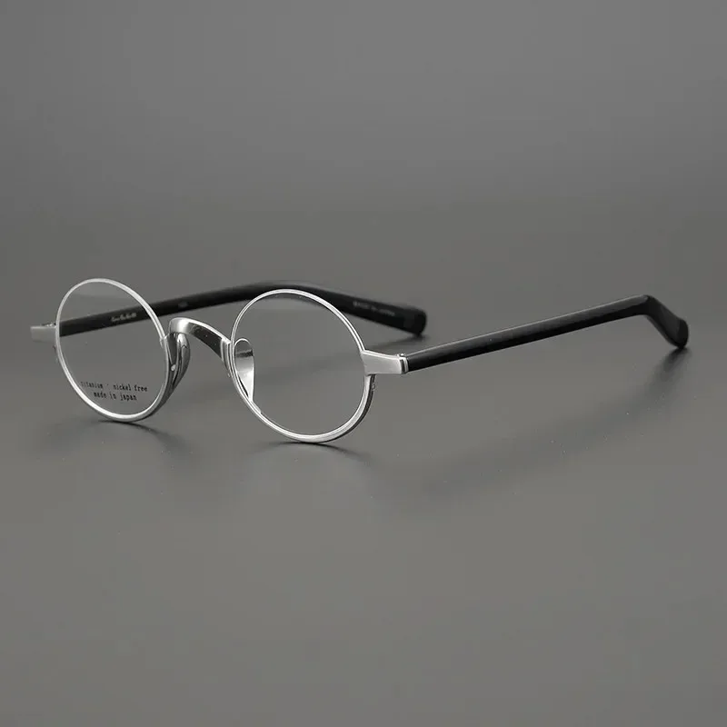

Japanese Brand Lennon Titanium Round Glasses Men Reading Women Handmade Ultra-Light Small Frame Retro Eyeglasses Myopia Semi-Rim
