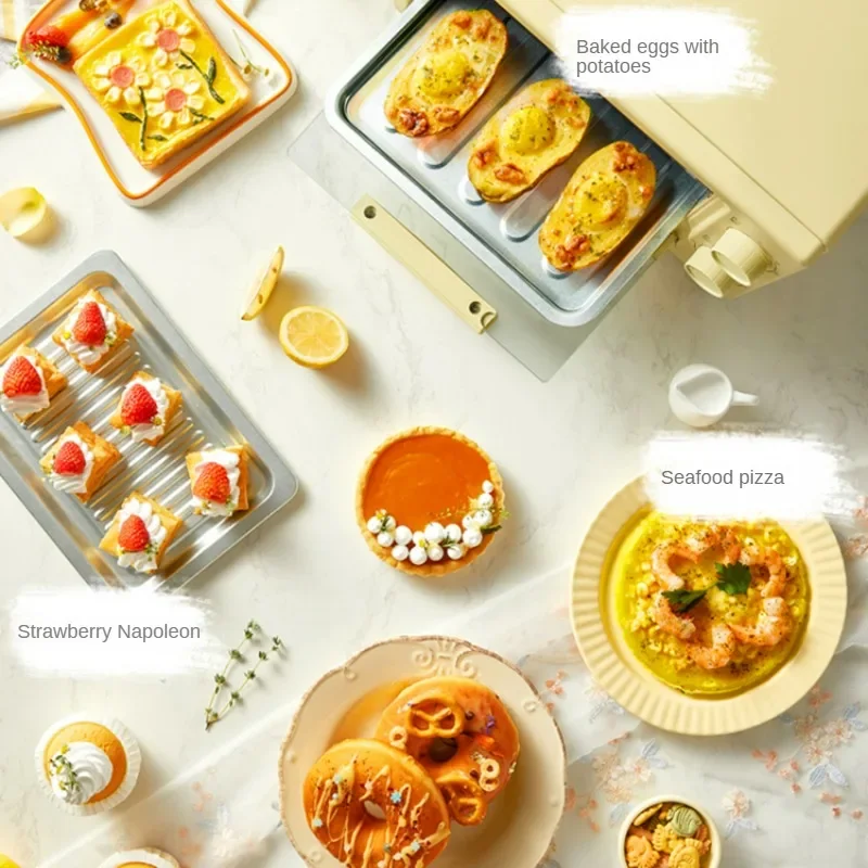 Mini horno eléctrico integrado multifunción para Pizza, electrodoméstico para hornear, accesorios de cocina, 10L