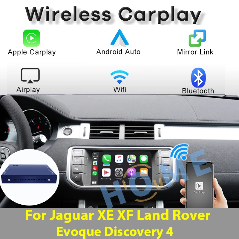 

Wireless CarPlay Android Auto For Jaguar XE XF Land Rover Evoque Discovery 4 Module Box Multimedia Video Interface Decoder