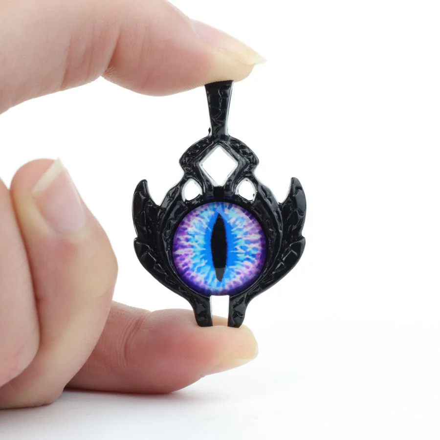 Unique 1Pc Devil's Eye Metal Accessories 4 Colors Grade A Black Silvery Color DIY Pendant Necklace Keychain Bracelet Decoration