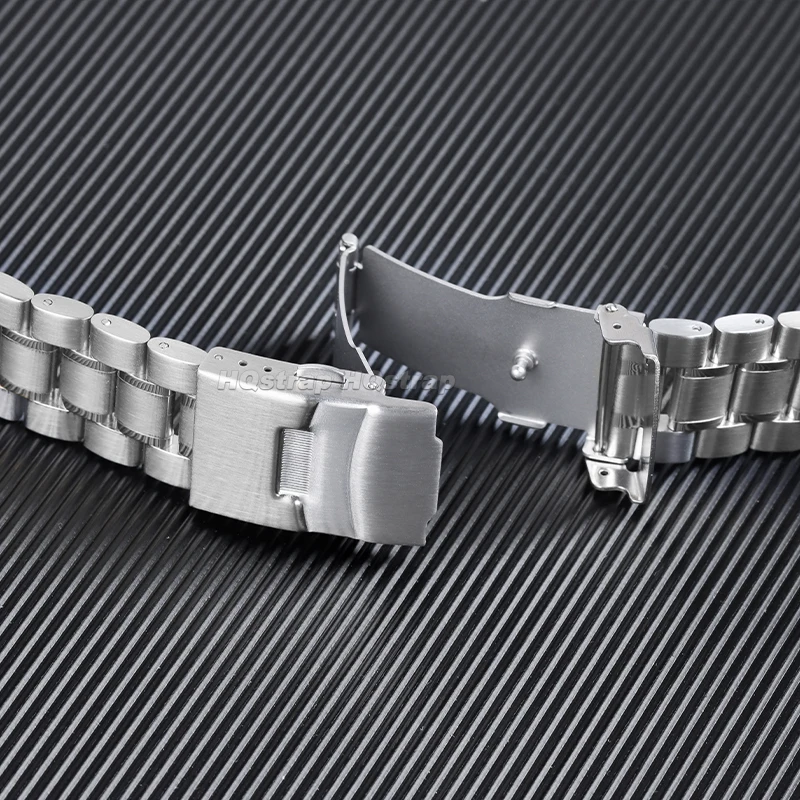 Ремешок из нержавеющей стали 18 мм, 20 мм, 22 мм, металлический ремешок, водонепроницаемый браслет, браслет с изогнутым концом для Seiko, универсальный сменный ремень