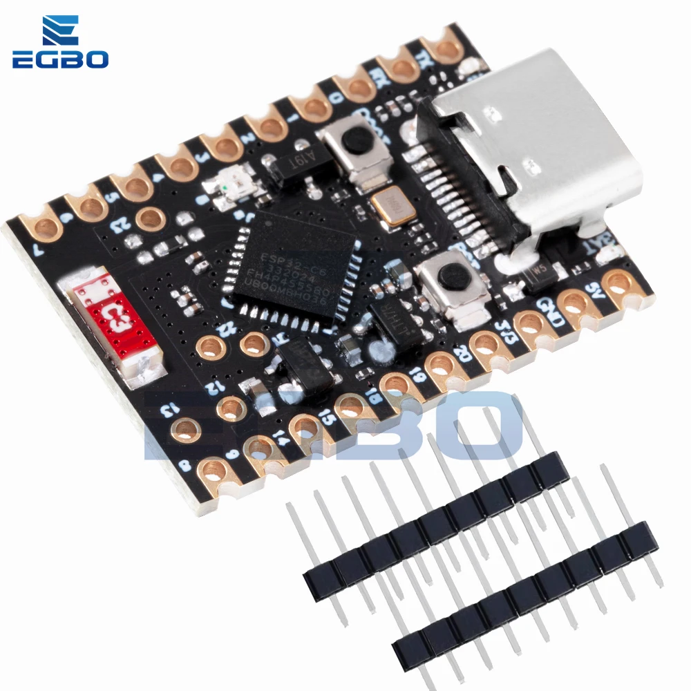 egbo ESP32-C6 لوحة تطوير SuperMini متحكم صغير برمجة التعلم وحدة التحكم الأساسية