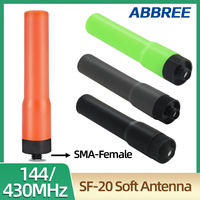 ABBREE SF-20 Mini Soft Antenna Dual Band SMA-Female For Baofeng UV-5R UV-21 Pro UV-32 Quansheng UV-K5 K6 TK11 Walkie Talkie ST20