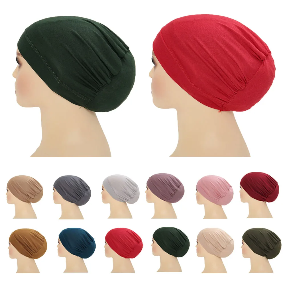 

Underscarf Ninja Hat Women Muslim Inner Hijab Cap Headscarf Turban Islamic Hair Loss Wrap Cover Beanies Bonnet Turbante Mujer